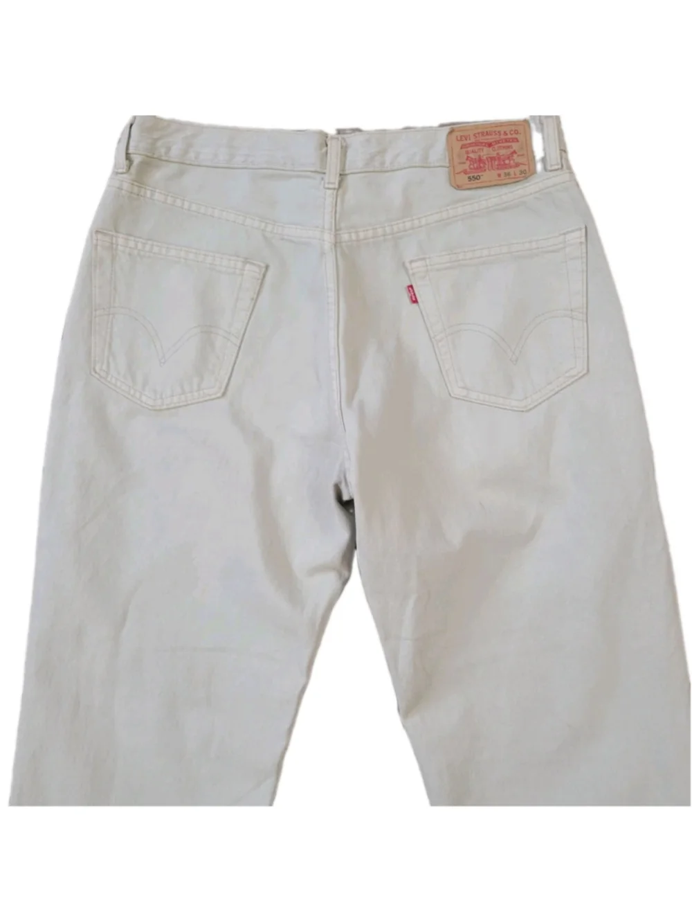 Levi's 505 Relaxed Fit Beige 100% Cotton Straight Jeans Size 38/30 Men's Pre-own